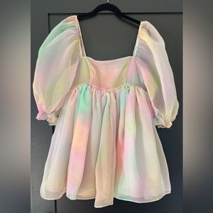 Selkie Rainbow Puff Dress